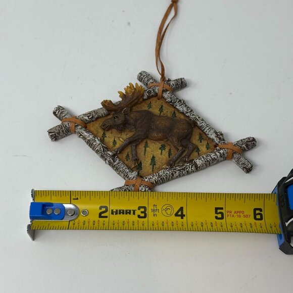 Rustic Moose in Forest Birch Frame Ornament Cabin Lodge Decor 5 in Woodland - Picture 12 of 16